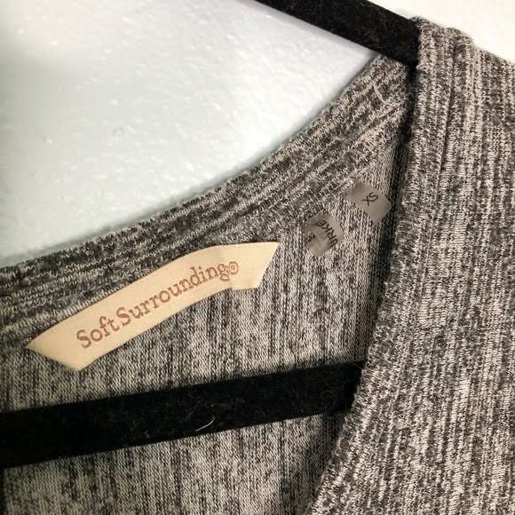 Soft Surroundings Gray Heathered 1/2 Sleeve Dress - Picture 2 of 4